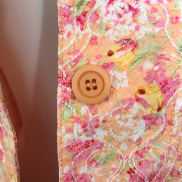 REBECCA MALONE Multicolor Floral Watercolor Button Front Jacket - Picture 5 of 12